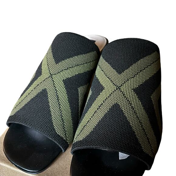 Sanctuary Rally Block Heel Slip-On Sandals Black Sage Green Size 8.5 M Comfort - Picture 7 of 7